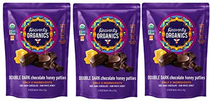 Heavenly Organics Mint Chocolate Honey Patties, (3 Bags) Made with 100% Organic Cocoa and 100% Organic Raw White Honey; Non-GMO, Fair Trade, Kosher, Dairy & Gluten Free, No Sugar Added