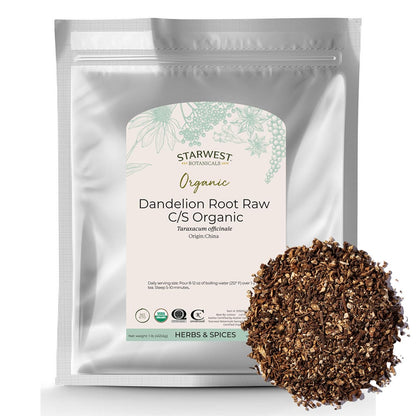 Starwest Botanicals Organic Raw Dandelion Root Tea [1 Pound] Bulk Cut & Sifted (C/S) Loose Tea