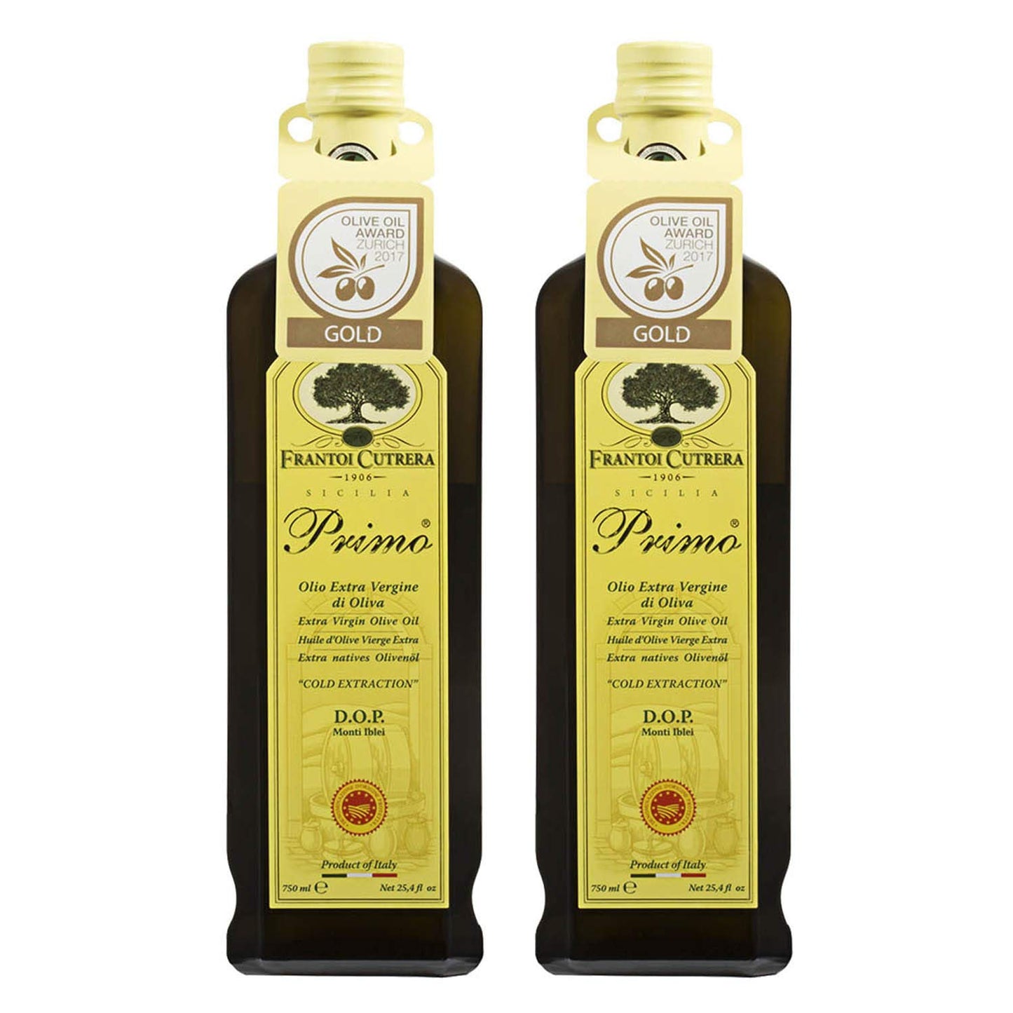 Frantoi Cutrera Primo Cold Extracted Italian Extra Virgin Olive Oil Imported From Italy, 25.4 fl oz (Pack of 2)